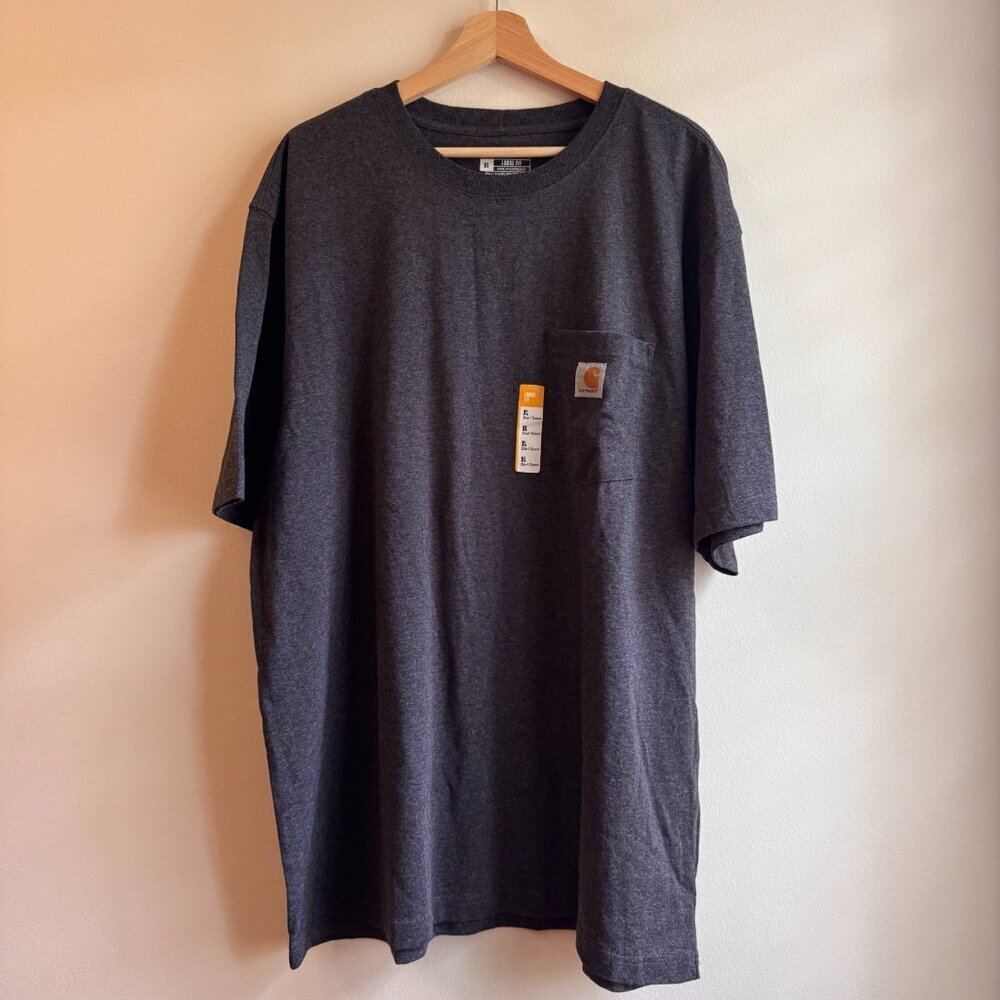 Carhartt T-Shirt Men's XL Dark Gray Loose Fit Short Sleeve Pocket tee